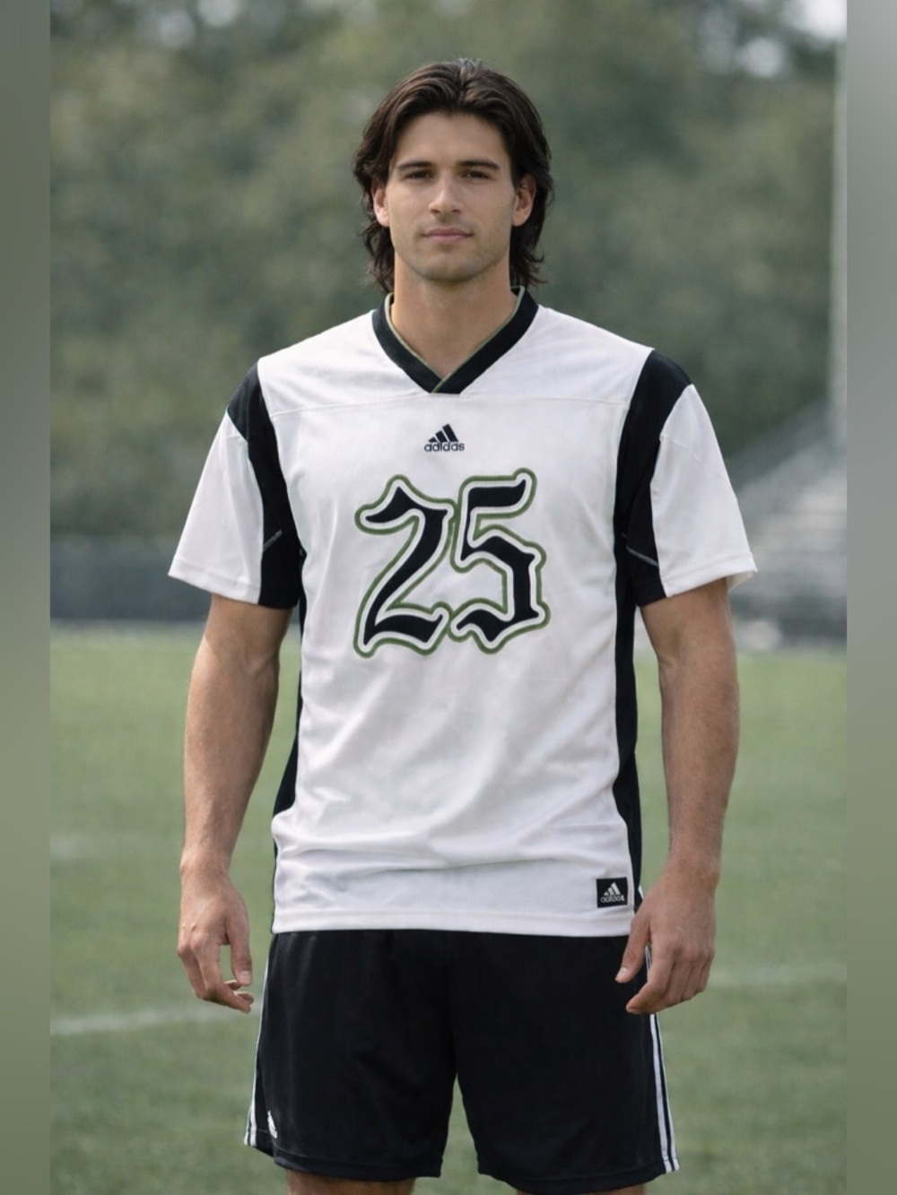 Adidas Football Jersey #25 Oversized Loose Men's Size Medium (Fits Large) White